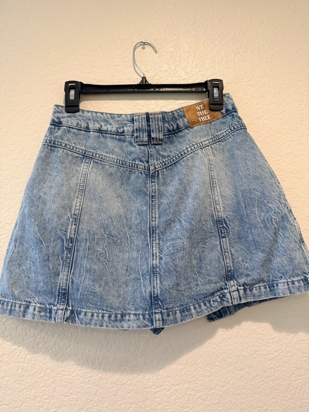 Free People Midnight Sun Denim Skort Size 29 Button Front Mini Skirt Shorts - Picture 3 of 4